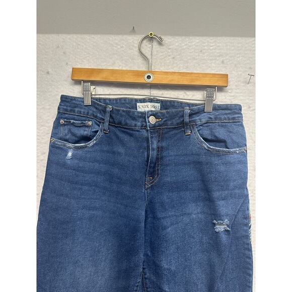 Knox Rose Women Cotton Spandex Jeans Distressed Embroidered Size 12 - Picture 5 of 13